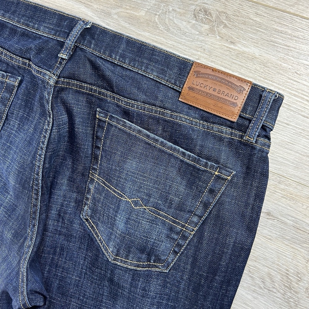 Lucky Brand 329 Classic Straight Leg 42x30(29.5) Dark Wash Denim Jeans Mens - Picture 6 of 14